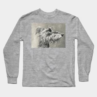 Grey Scruffy Lurcher Long Sleeve T-Shirt